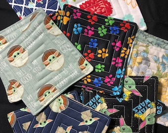 Set of 4 Space Handmade Cloth Coasters