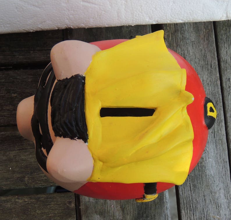 Batman /& Robin Pigs in Cosplay classic Robin The Pig Wonder ooak custom piggy bank