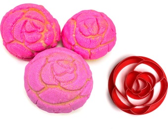 3.5″ Rose Pattern Pan Dulce Stamp / Concha Stamp Rose Pattern for Rose Pan Dulce