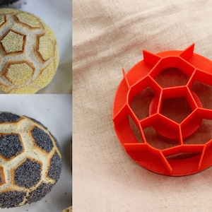 3.5" Soccer Ball Pattern Bread Stamps Stamp is used on Bread Rolls To Create Soccer Ball Pattern Bread Stencil Concha Cutter