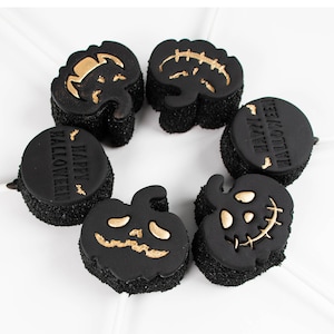 Jack O Lantern Halloween Pumpkin Face Fondant Embossing Stamps Perfect for Halloween Cakepops and Treats image 1