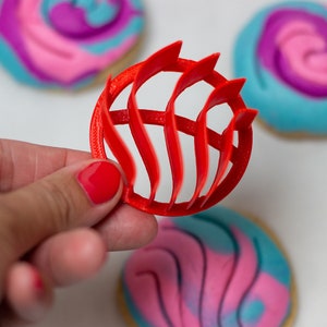Mini Concha Stamp 2″ Manteconcha Stamp / Concha Cupcake Cutter Wavy pattern