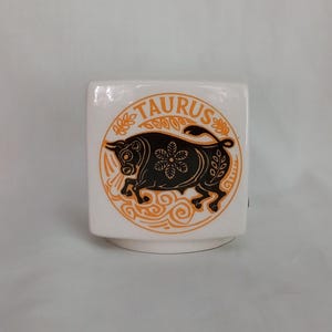 Vintage Taurus Star Sign Mid Century Broadstairs Ceramic Money Box Moneybox