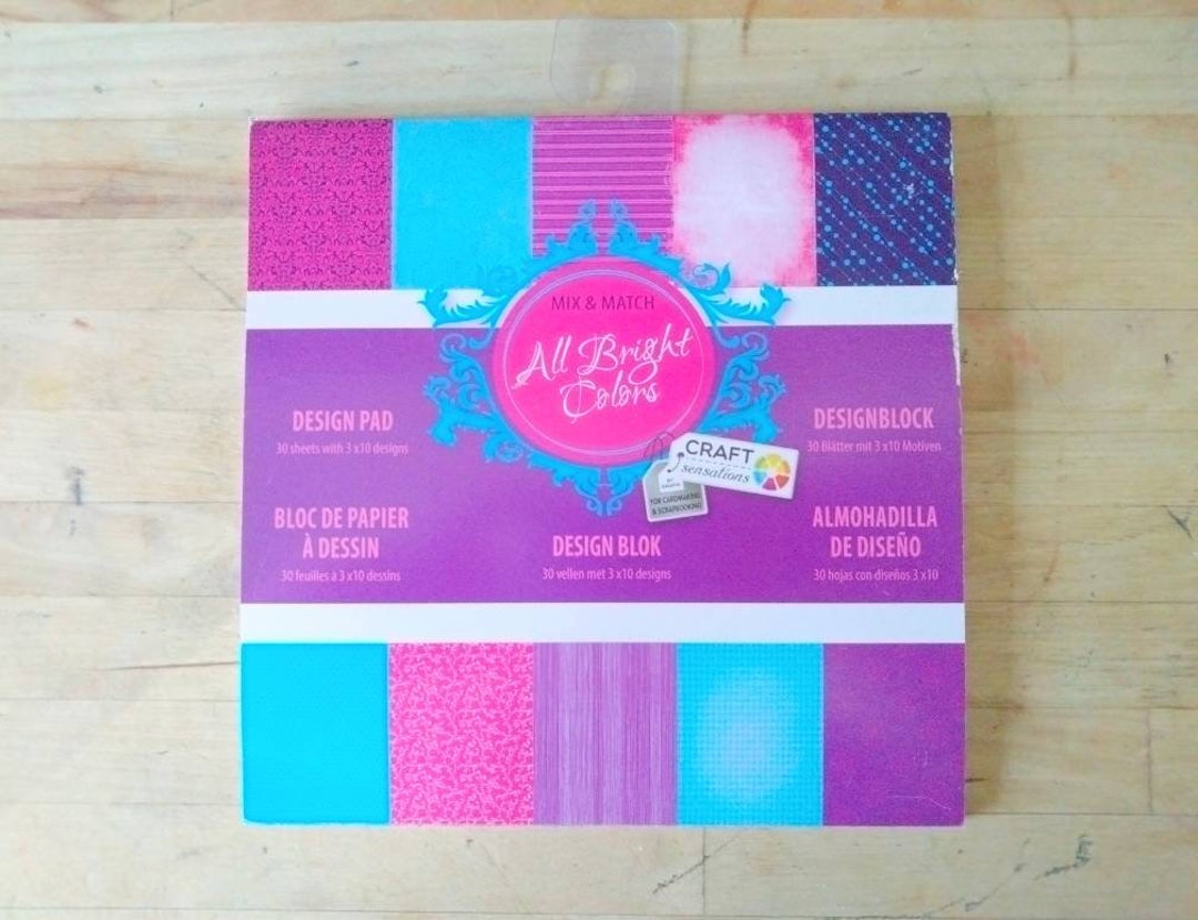 All Bright Colours Papercraft Design Pad 30 Sheets 10 Designs Etsy