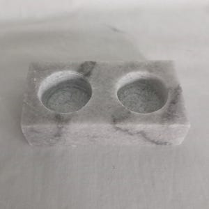 Vintage polished grey marble stone tea light candle holder