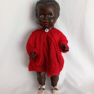 Vintage Black Doll C1950s 60s Fashion Girl Doll Hand Made Clothing