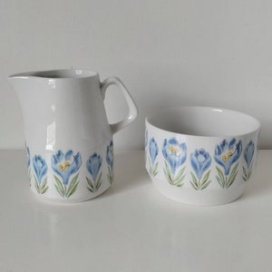 Vintage retro Wood & Sons Alpine White cream creamer jug and sugar bowl set