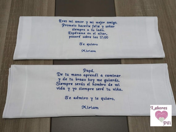 Pañuelo bordado regalo boda regalo padre suegro - Etsy España