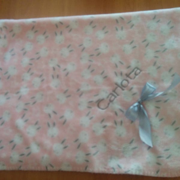 Manta bebé, manta bordada, manta personalizada, manta con nombre, arrullo bebé, regalo bebe personalizado, manta con peluche, Baby blanket