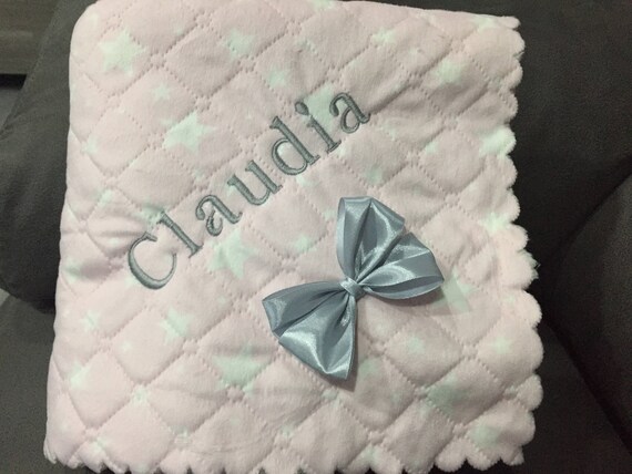 etsy embroidered baby blanket