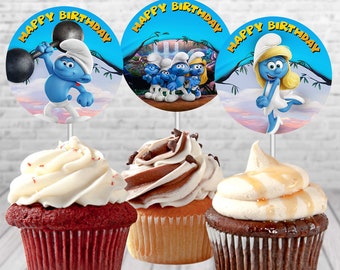 Items Similar To Smurfs Cupcake Toppers Smurfs Lost Village