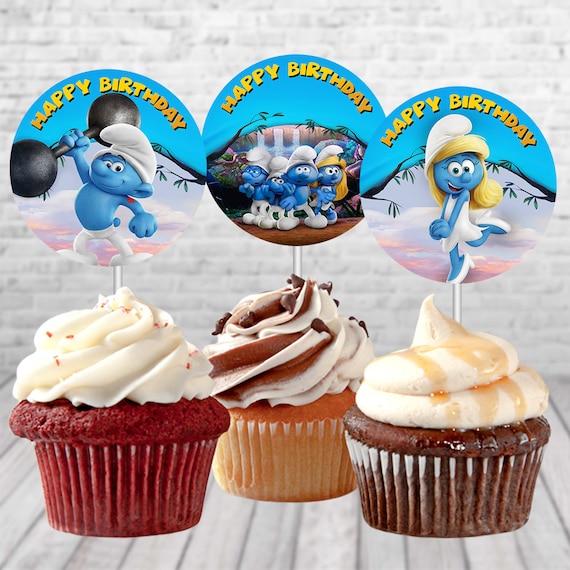 The Smurfs Birthday Cupcake Topper Smurfs Lost Village Cupcake