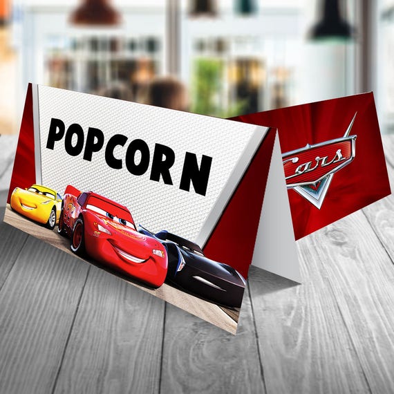 Disney Cars Birthday Food Labels, Disney Cars Food Tent Cards, Disney Cars 3 Place Cards, Cars Printable Cards, Disney Cars Party Supplies Il_570xn