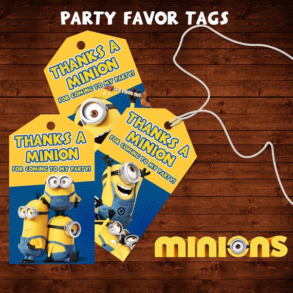 Minions Birthday Favor Tags, Minions Thank You Tags, Minions Birthday Party Tags, Despicable Me Party Labels, Despicable Me Printable Tags Il_570xn