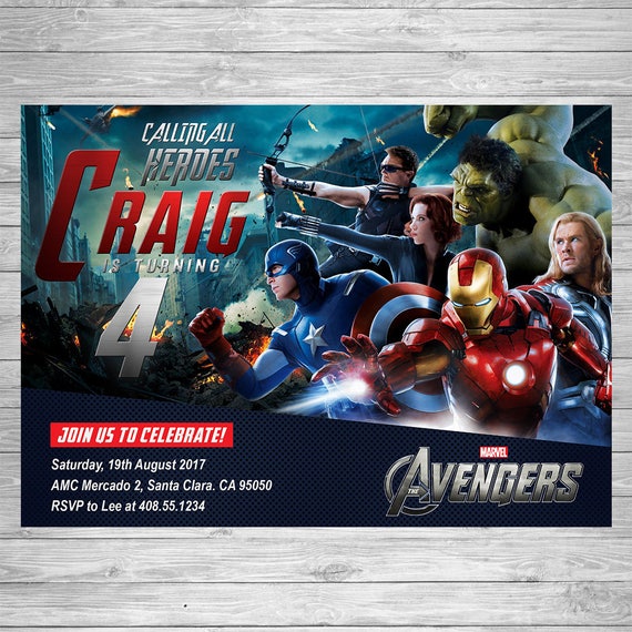 Avengers Birthday Invitation, Avengers Party Invite, Avengers Superhero Invitation, Avengers Printable Invite, Superhero Birthday Party Il_570xn