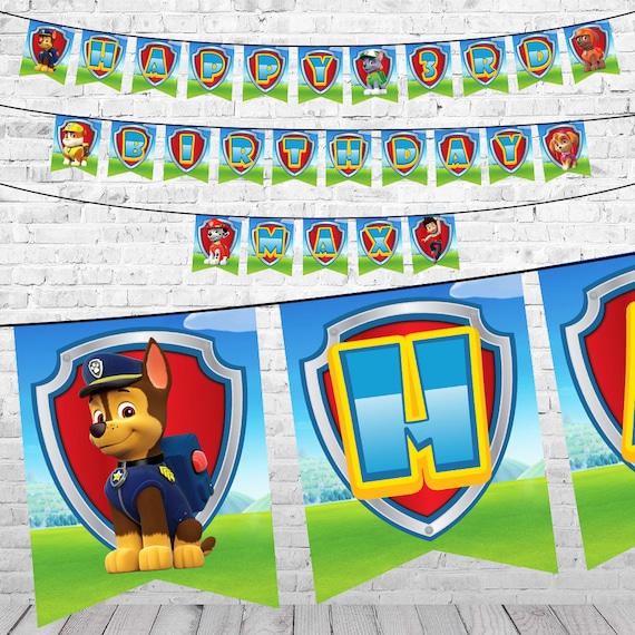 Paw Patrol Birthday Banner, Paw Patrol Printable Banner, Paw Patrol Party Banner, Paw Patrol Decoration, Paw Patrol Birthday Party Supplies Il_570xn