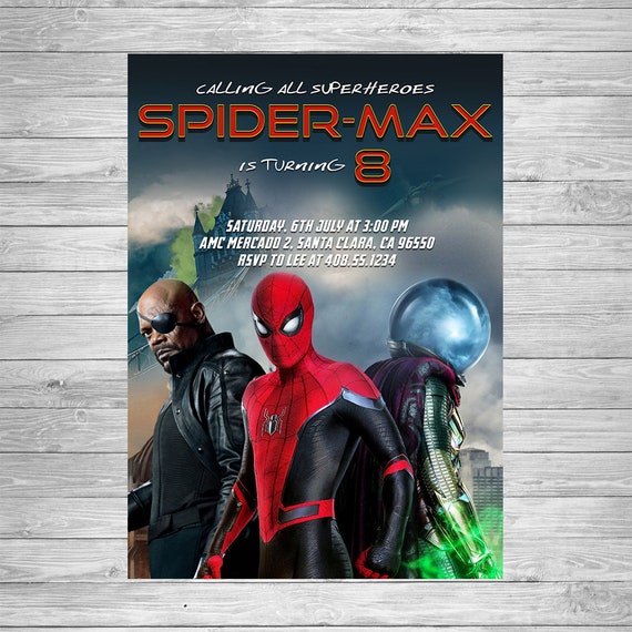 Spiderman Far From Home Birthday Invitation, Spiderman Birthday Party, Spiderman Digital Invite, Spiderman Printable, Spiderman 2019 Movie Il_570xn