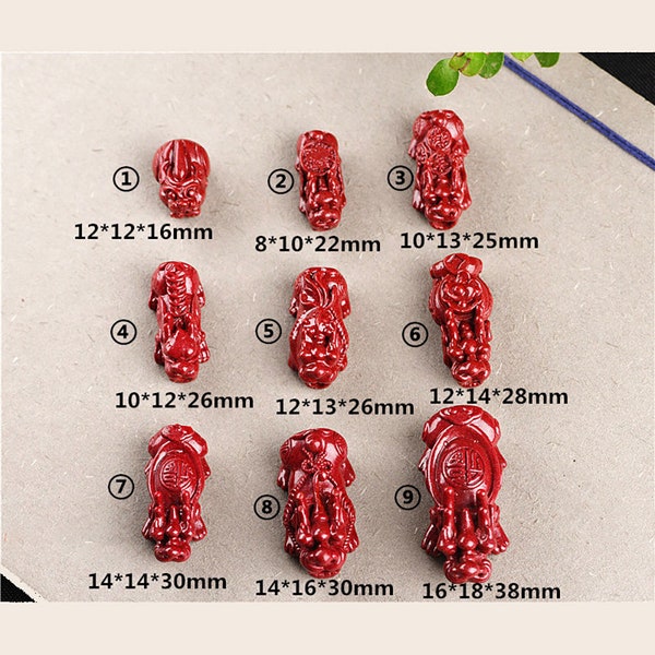 Cinnabar pixiu Beads Genuine Natural Grade Gemstone pixiu Loose Beads for 12*12*16/8*10*22/10*13*25/12*14*28/14*16*30mmJewelry accessories