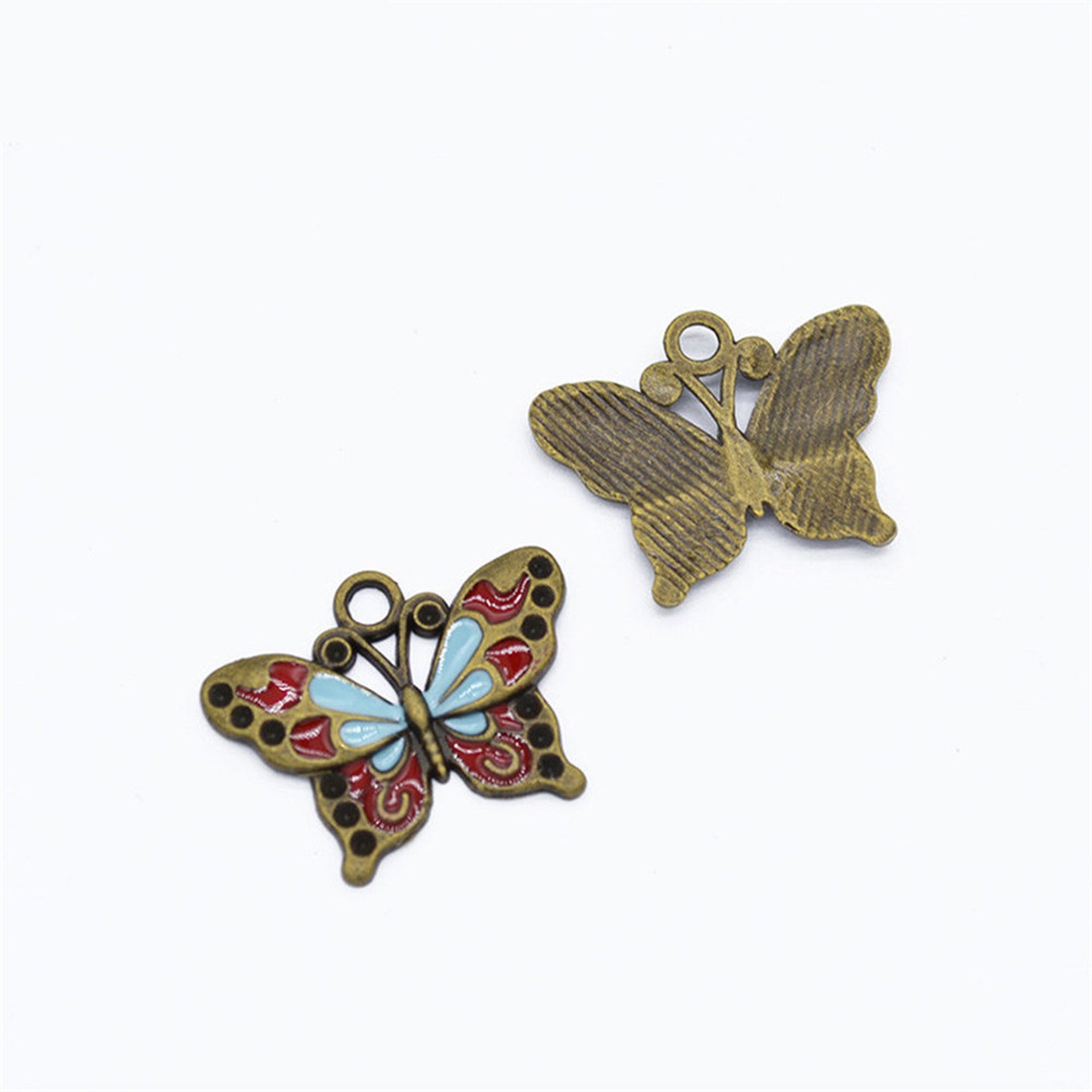10pieces/lot butterfly Charms Pendants Jewelry Making DIY Etsy