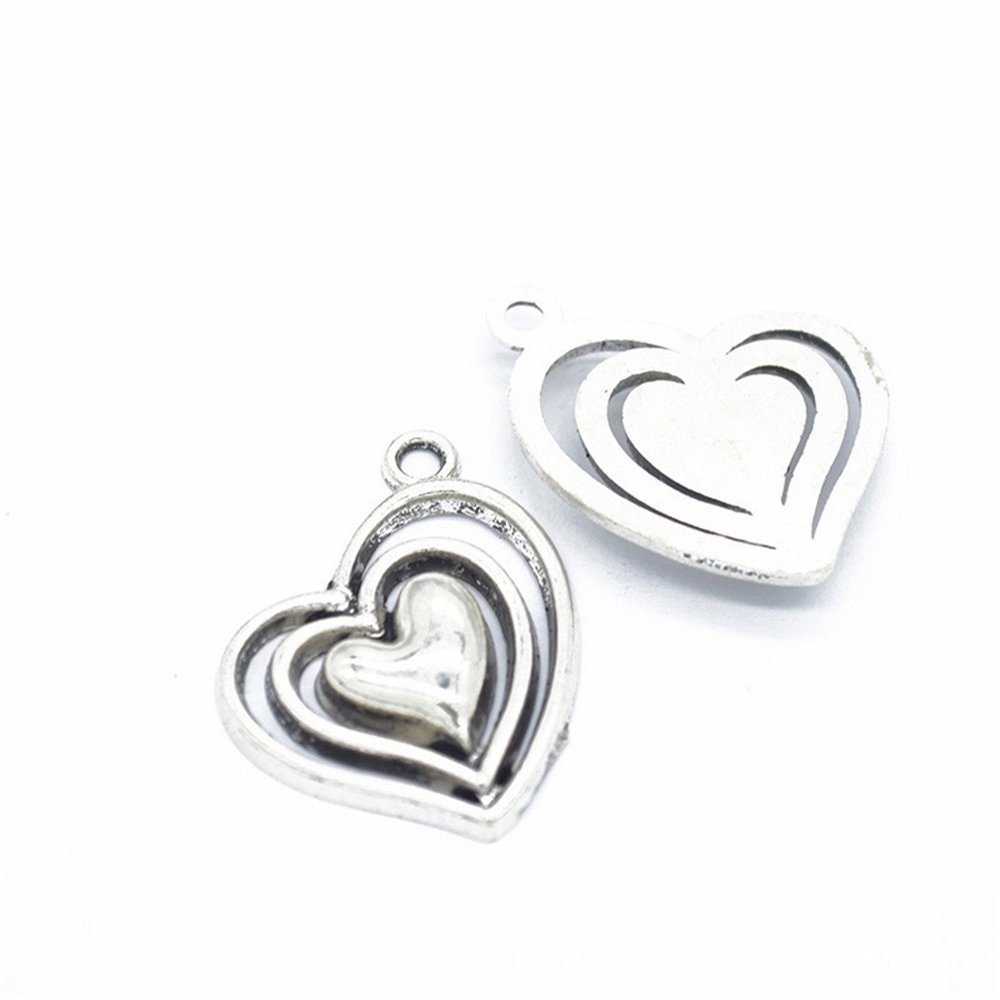 COGCHARGER Briefumschlag Anhänger Set - 20 Stück Herz Anhänger Gold Für Schmuck