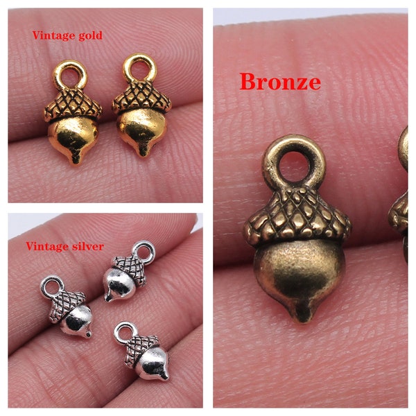 20pieces/acorn charms vintage silver pendants for Making DIY Handmade Tibetan  Jewelry accessories