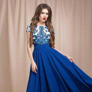 Summer dress maxi blue maxi dress