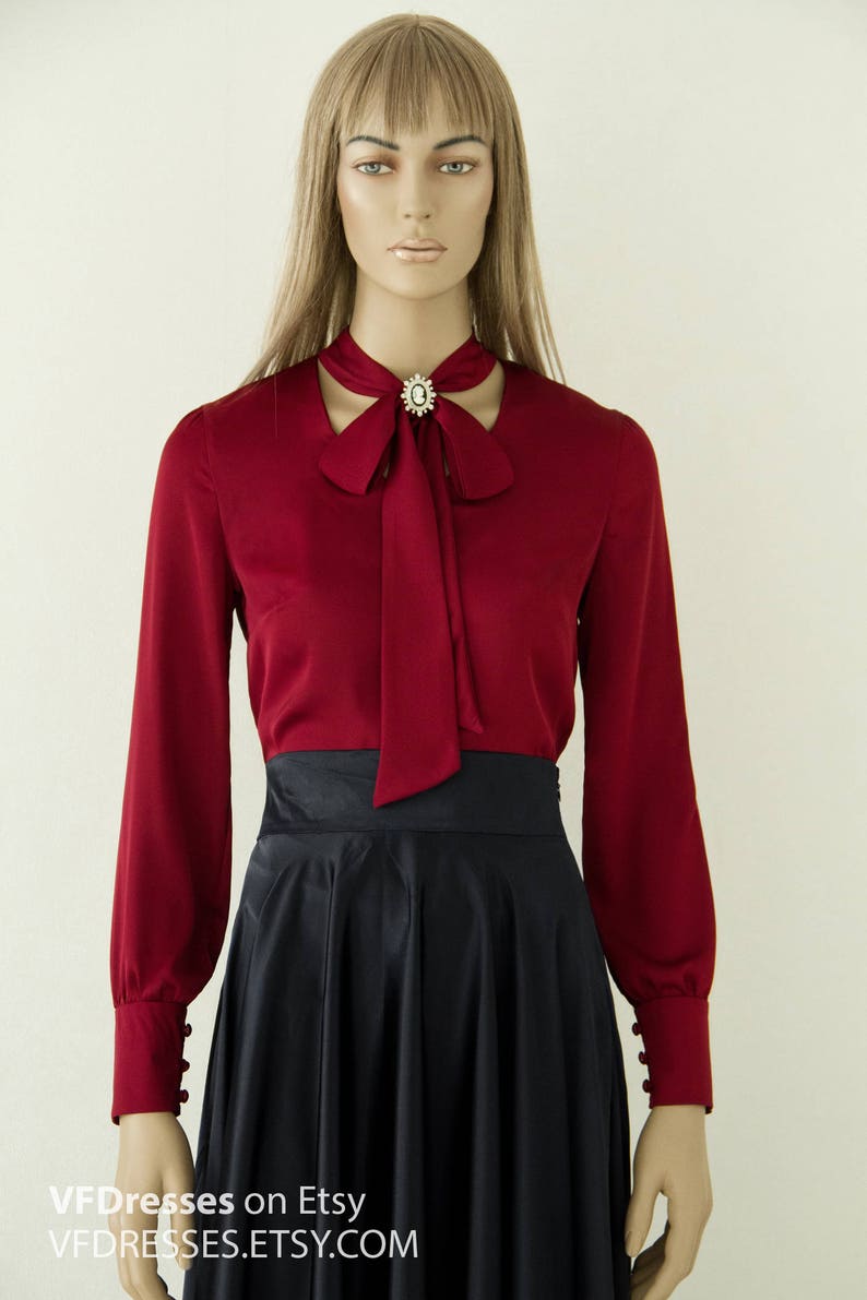 what to wear with burgundy blouse