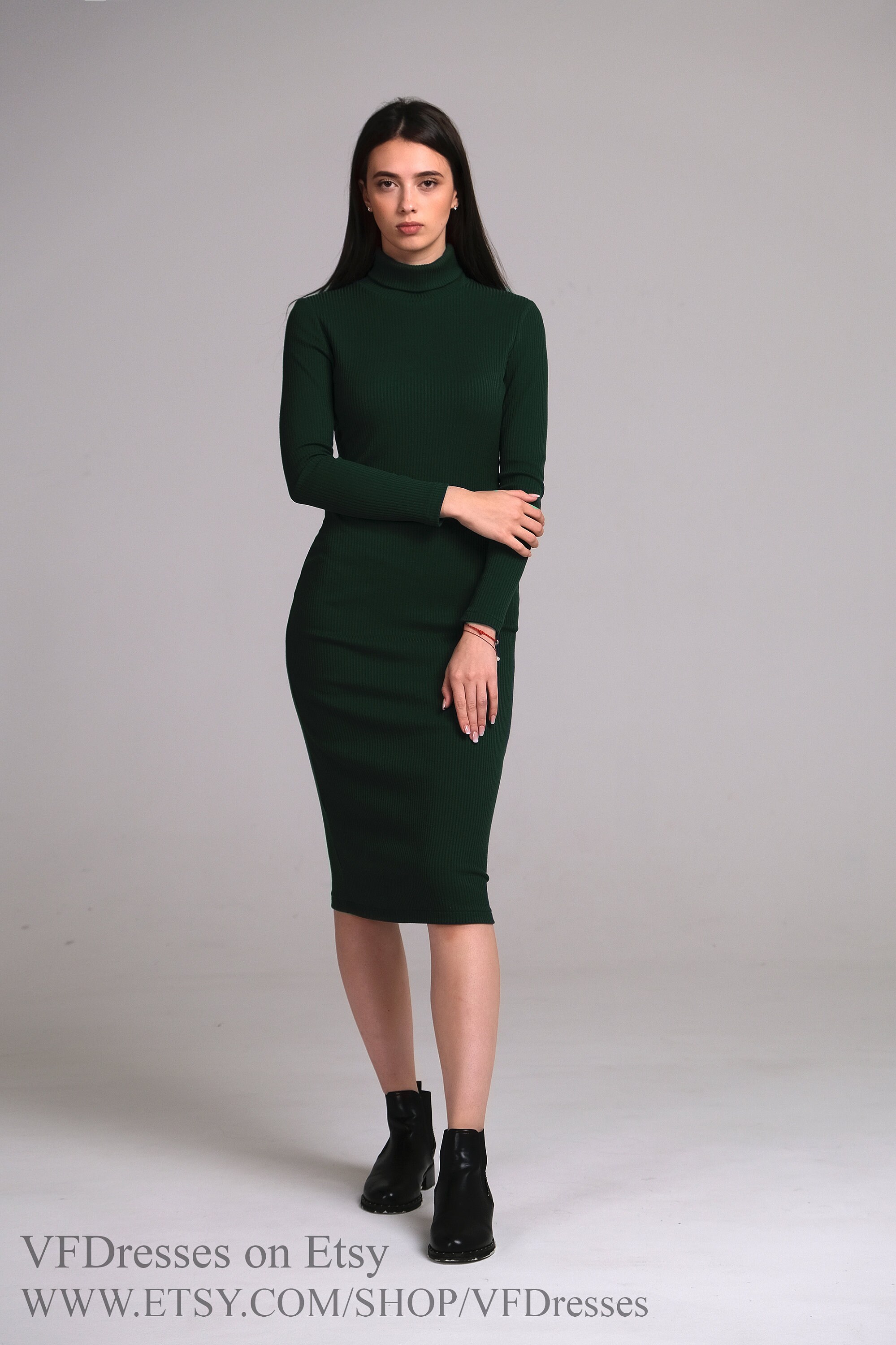 green turtle neck outfit