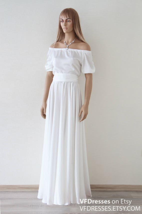 white maxi silk dress