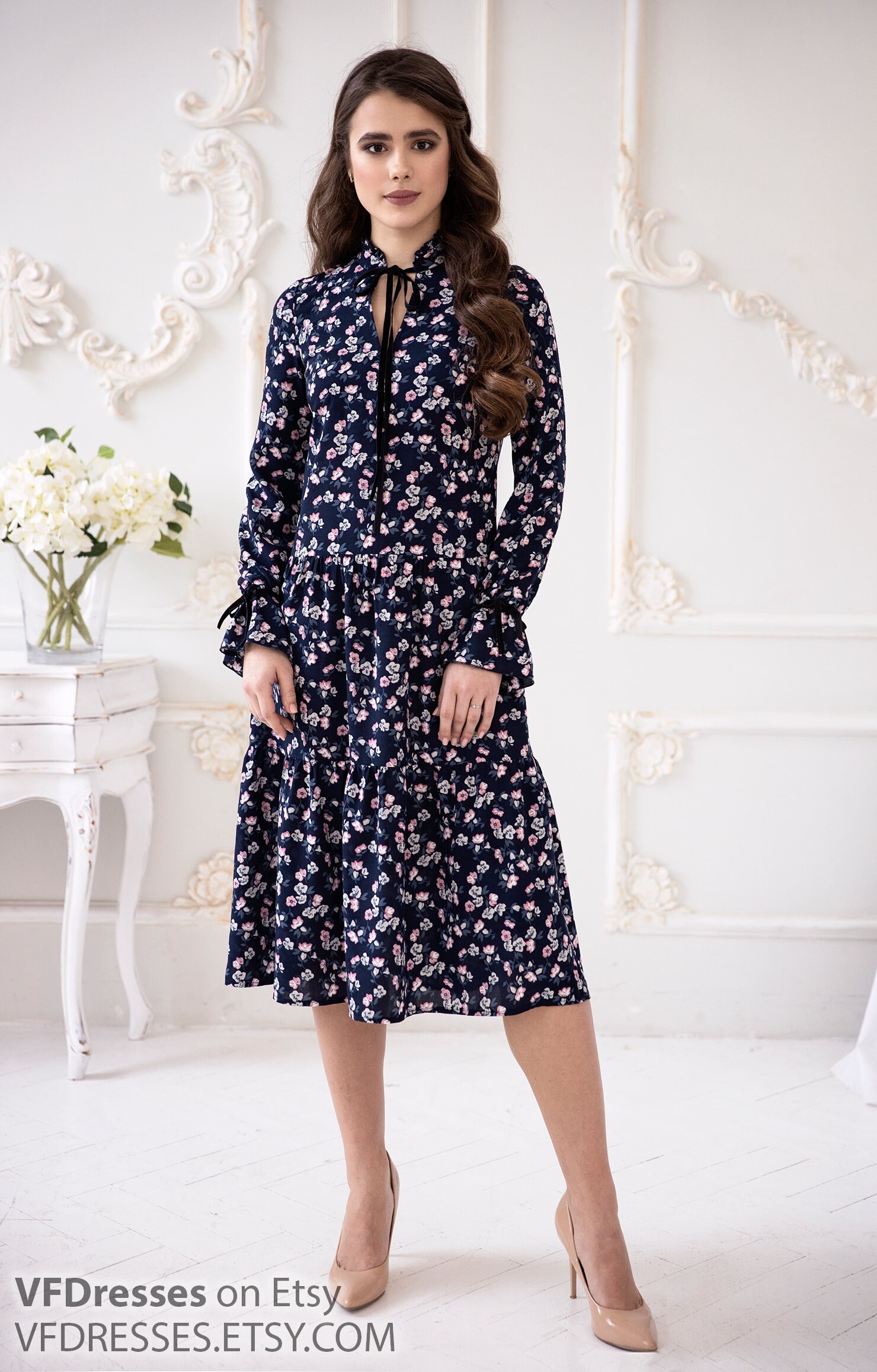 dark blue summer dress