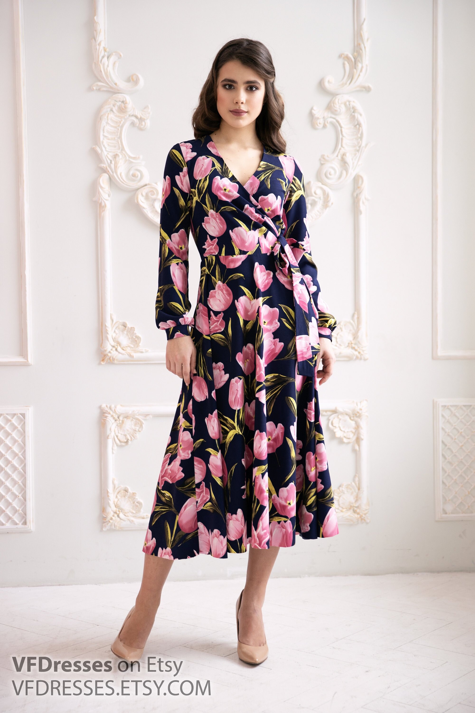 dark blue summer dress