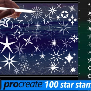 100 stars - Procreate stamp set