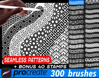 Seamless patterns geometric  brushes for procreate