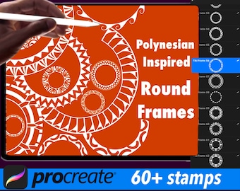 Polynesische inspirierte runde Rahmen-Briefmarken für Fortpflanzung