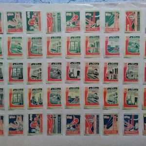 Vintage USSR Matchbox Labels Set: 1960s Collectible, 45 Pieces