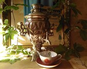 Vintage Electric samovar, Russian vintage electric samovar, electric kettle, Soviet era, 1978 onwards, USSR, Tula, rustic kitchen decor