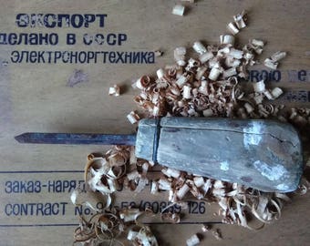 Vintage Woodworking Chisel: Antique Hand Tool, Rustic Decor (7.9")