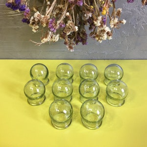 10 Vintage Medical Massage Cups Alternative Medicine Suction Cups Cupping Glass Massage Cups Apothecary Glass Vintage Jars