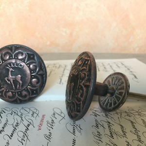 Door handles, metal door handles, vintage, set