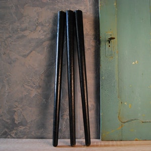 Vintage legs for furniture, black, wood, 20 inches (set of 3)