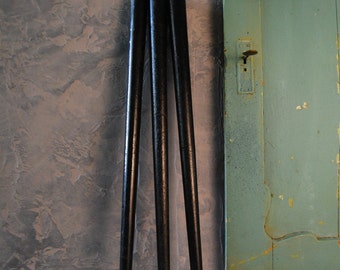 Vintage legs for furniture, black, wood, 20 inches (set of 3)