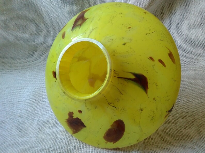 Glass vase yellow vase glass vintage stylish vase