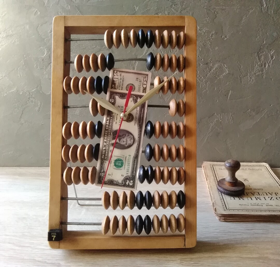 Handmade Wooden Abacus Clock: Modern Office Decor - Etsy