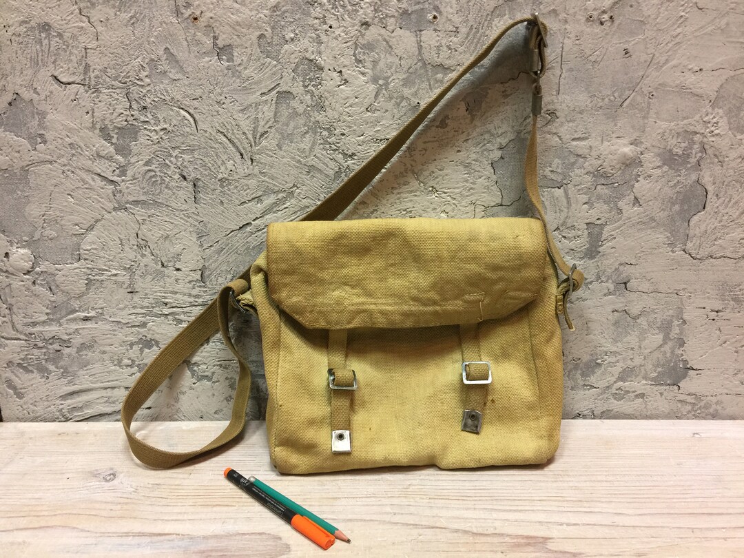 Vintage Canvas Bag, Old Sturdy Shoulder Bag, a Rare Item - Etsy