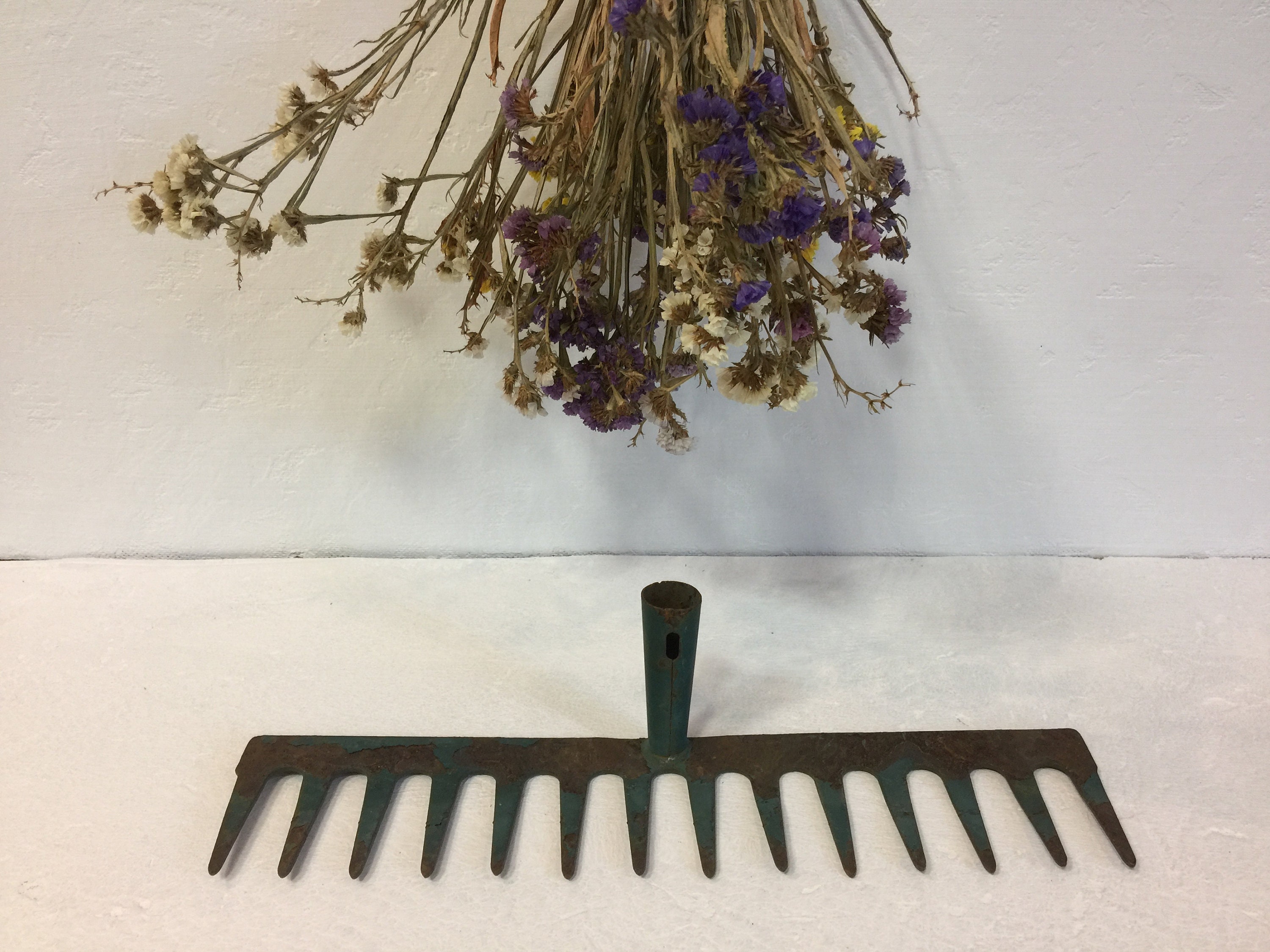 Primitive Farm Iron Rake Metal Rake Old Rake Garden Decor Etsy UK