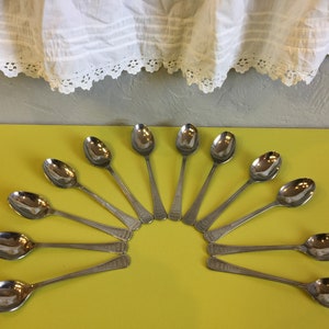 Lot of 12 Teaspoons, set of vintage spoons 12 pieces, new spoons, stainless steel