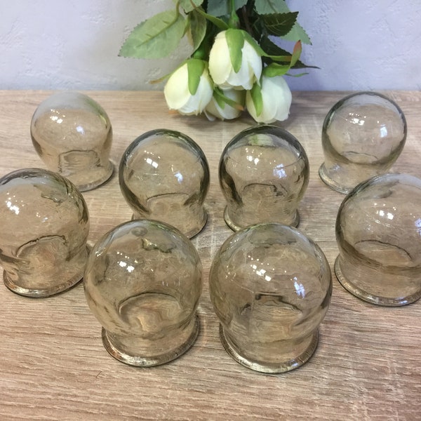 Medical Fire Cupping Jars, Glass Massage Cups, Pharmacy Glass Vintage Chemist jars apothecary Cups USSR 1970s Old Homeopathic