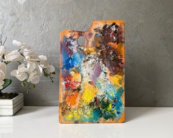 Artist Palette,Vintage wooden Painter&#39;s Palette, Vintage Art Painting Supply,Wall Art,Wall decor,gift