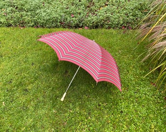 Vintage Red Striped Umbrella, Costume Accessory