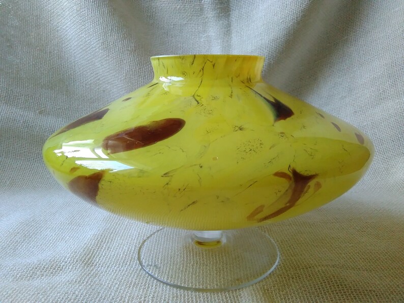 Glass vase yellow vase glass vintage stylish vase